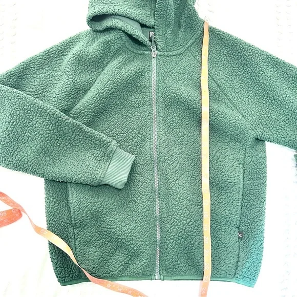 Eddie Bauer Women’s Green Raglan Fleece Hoodie Sz XS - Picture 2 of 9